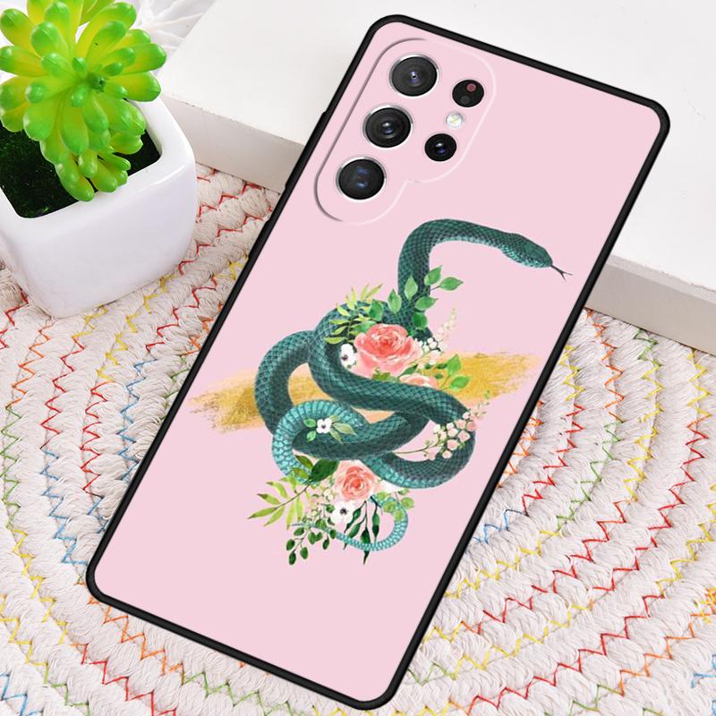 Fashion Snake Flower Phone Case for Samsung Galaxy Note 10 Pro S26 Ultra S23 S24 FE S25 S21 S22 PLUS Shockproof Cove