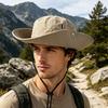 Sombrero de Sol para Hombres Mujeres Sombrero Ajustable a Prueba de Viento Ala Ancha Cuerda de Pesca Sombrero de Protección Solar Transpirable