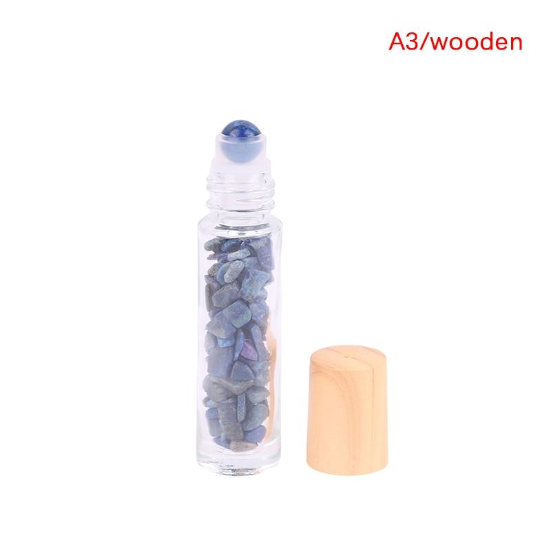 10ml Natürlicher Edelstein Roll-On Flasche Nachfüllbar Ätherisches Öl Körperparfüm Glas innen Heilkristall Schönheits-Chips 1 Stück