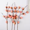 8 Heads Artificial Persimmon Branch Realistic Handmade Simulation Persimmon Fruit Elegant Plastic Artificial Fruits Branches
