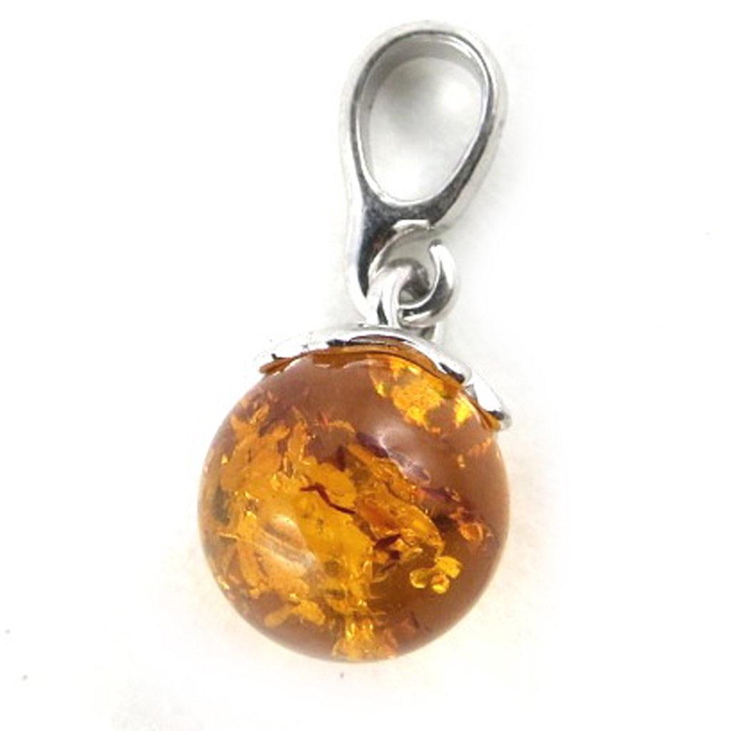 Les Trésors De Lily [N2178] - Silver Pendant 'Inspiration' Amber (rhodium-plated) - 11 Mm