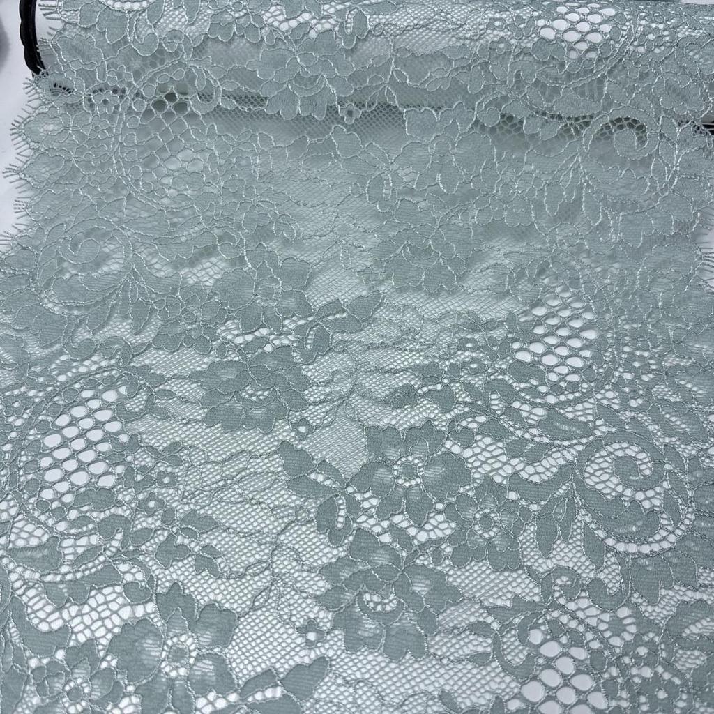 2.7m x 25cm Chantilly Lace, Non-stretch French Eyelash Lace Fabric for Sewing, Lingerie, Bra, Underwear, Dress, Garment, Crafting