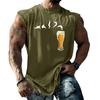 Men Sleeveless Tank Top Loose Fit Casual Streetwear Muscle Shirt with Graphic Print Texture for Sports Vacation Daily Wear