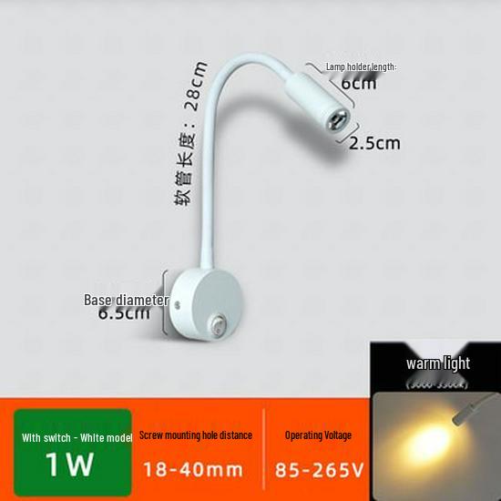 Flexible LED Spotlight: 1W/3W Wall Lamp for Clothing Store, Entrance, Painting, or Bedside Use