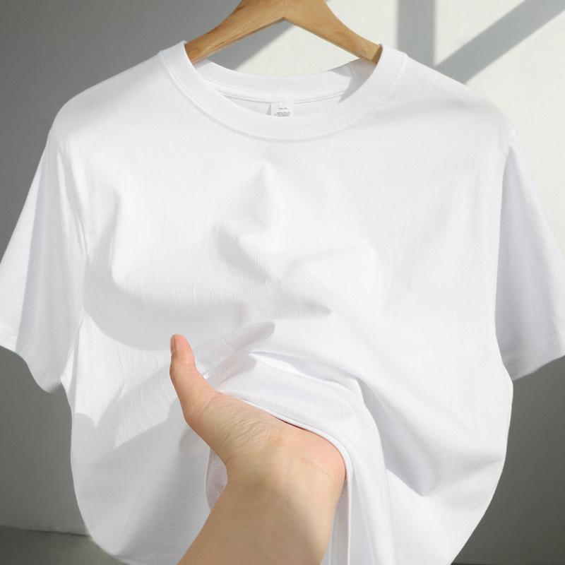 Summer Korean Oversized Loose Cotton Spring and Autumn Inner Layer Shirt, Short Sleeved T-shirt, Women's Couple Outfit T-shirt