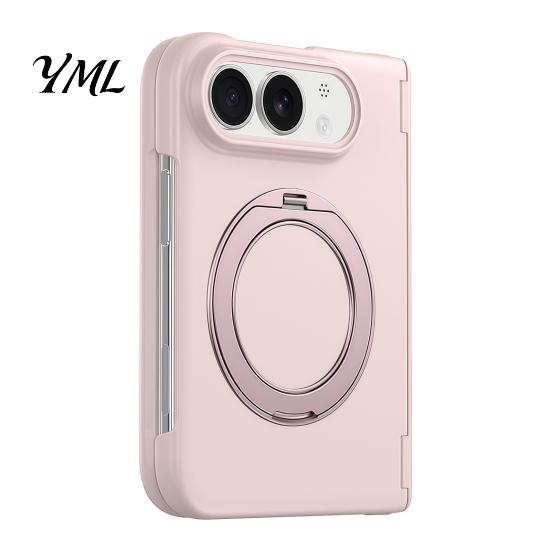 Shockproof Phone Case Magnetic for IPhoneDuo with 360 Degree Ring, Rotatable Non Comprehensive Hinge Protection Cover Slip Holder, Wireless
