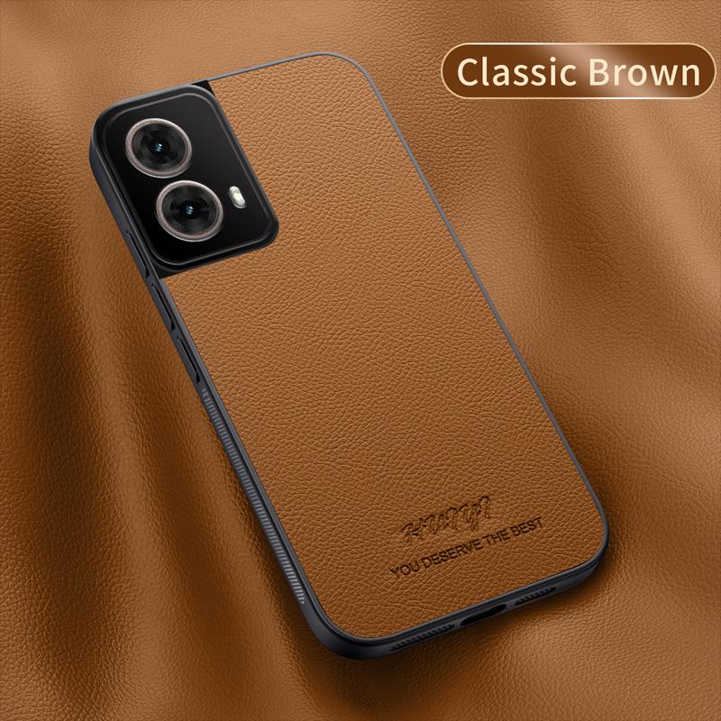 

Luxury Business Leather Soft Frame Magnetic Cover For Motorola Edge 50 Fusion Edge50Fusion 5G Phone Cases Capa Motorola Edge 50 Fusion коричневый