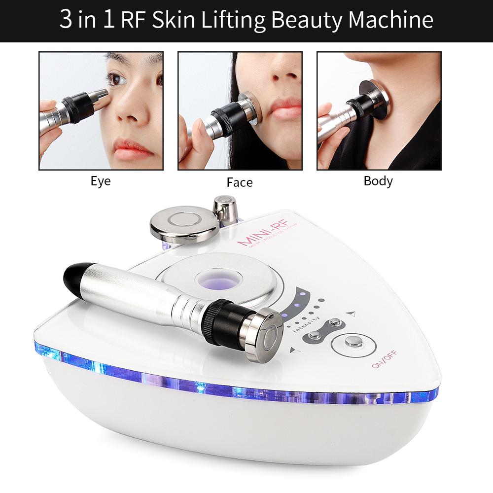 Máquina tripolar RF 3 en 1 para estiramiento de la piel, remodelación de cara y ojos, dispositivo de belleza para apretar, eliminar las arrugas del cuello y los ojos, papada