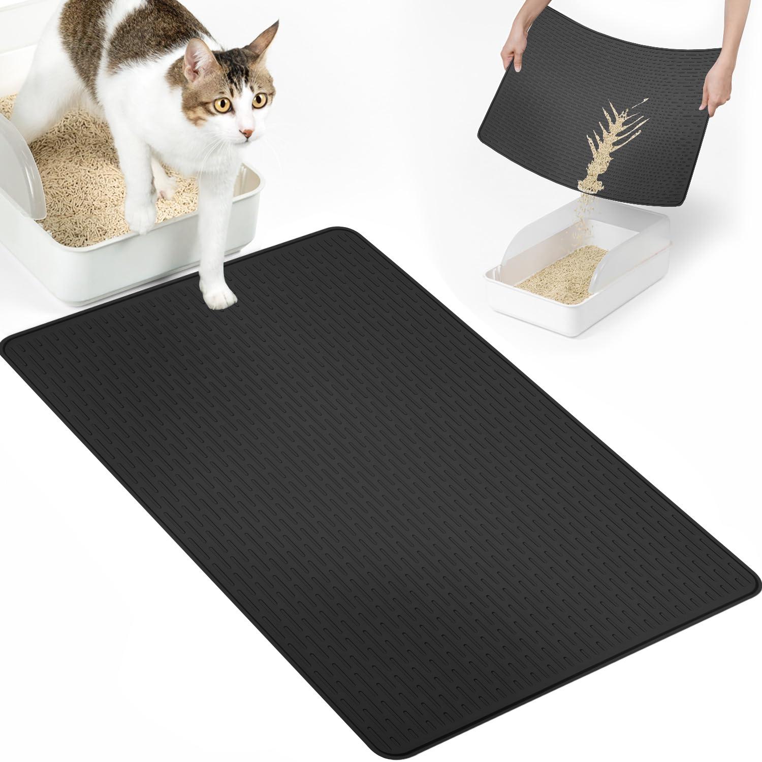 Dog & Cat Non-Slip, Splash-Proof, Easy-Clean Silicone Mat 71x50cm - 420g чёрный
