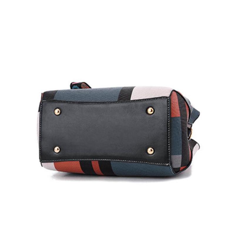 Móda Patchwork Ženy Taška cez rameno Dámy Kožená taška Crossbody Tašky Messenger Tašky Kabelky Vedlá Veľkokapacitné Dámske Tašky