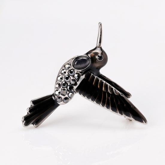 Yousheng Bird Brooch Realistic Flying Bird Colorful Rhinestone Decor Smooth Clothes Decoration Jewelry Anti-rust Colorfast Lady Dress Shirt Collar