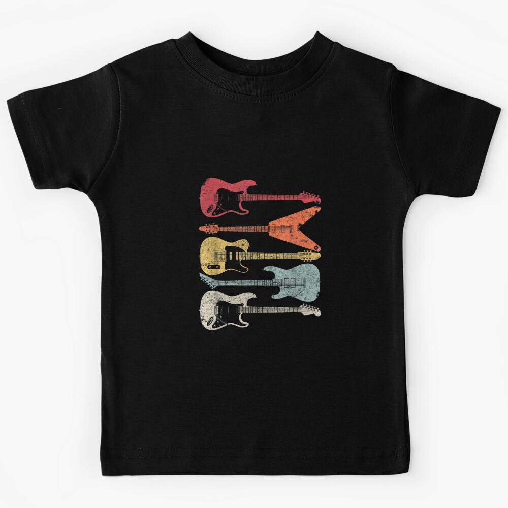 guitar shirt retro style gift for guitarist Kids T-Shirt 110