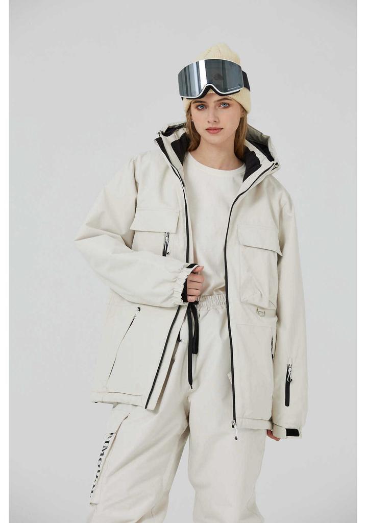 Unisex Logo Ski Suit Set: Warm, Loose-Fit for Snowboarding & Skiing Outdoors