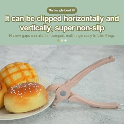 Bowl Clip Long Handle Non-Slip Dish Clamp Multi-purpose Anti-Scald Bowl Holder Clip for Home Kitchen