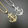 Vintage Pirate Ship Anchor Accessories Color-preserving Y Cross Pendant Necklace