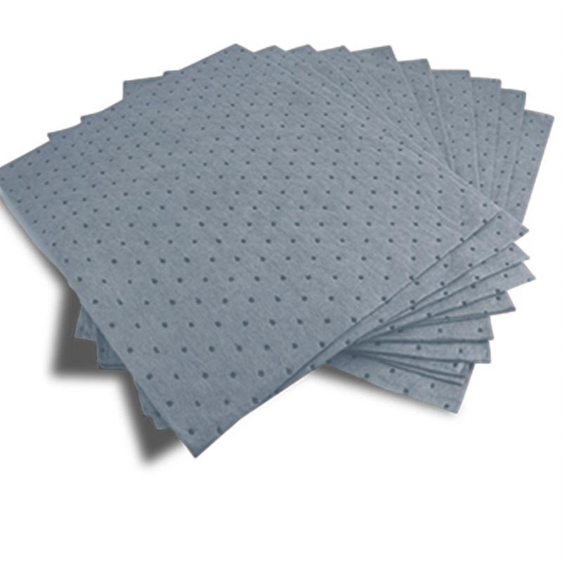 25X33Cm Oil Absorbent Pads Spill Absorbent Mats Oil Spill Pads for Oil-Based Water-Based Fluids Liquid Pads for Home Garage Grey 10pcs