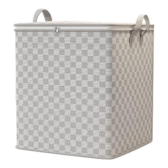 Large Fabric Storage Bags with Lids Breathable Foldable Organizers for Clothes Blankets & Toys Zippered Portable Bedding Storage Bag for Home Travel