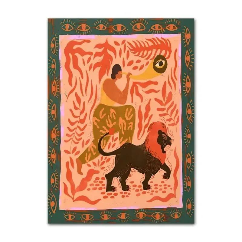 Fashion Leopard Animal Living Room Carpet Retro Art Bedroom Bedside Kitchen Mat Home Coffee Tables Large Area Rug Decoration