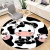 1pc Cow Print Office Round Area Rug, Under Office Chairs Bedroom Living Room Home Decor, Room Deco