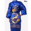 Kimono da uomo cinese con ricamo a forma di drago, taglie forti, tradizionale camicia da notte maschile da notte