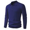 New Sweater Men's Large Size Jacquard Sweater Lapel Base Shirt Solid Color Sweater POLO Shirt