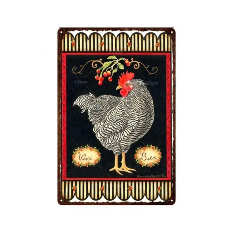 Retro metallmålningar, möbler, vardagsrumsdekoration 20x30cm