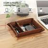 1 Stück Retro-Stil PU-Leder Wasserdichte & Kratzfeste Schreibtisch-Organizer-Schale, Vintage-Aufbewahrungsbox für Zuhause/Büro