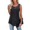 Womens Sleeveless Lace Active Tank Tops Ruffle Loose Tunic Blouse Shirt Blouse