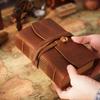 Exquisite Retro Leather Notepad Notebook Antique Leather Diary Handmade Leather Bound Sketchbook Embossed Floral Cover
