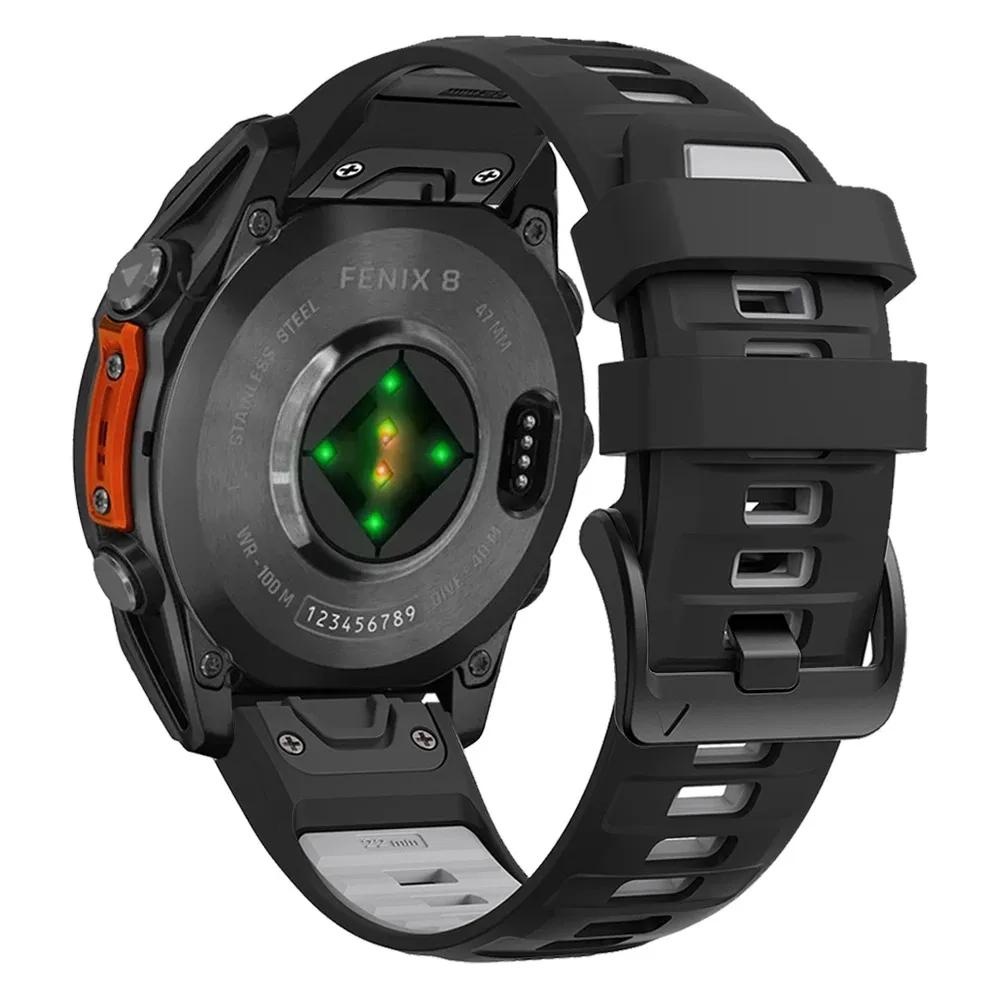 QuickFit 26mm 22mm 20mm Two Tone Silicone Strap for Garmin Fenix 8 E 7X 7 7S Pro 6X 6 6S Pro 5X 5S 5 Plus Bracelet  Band
