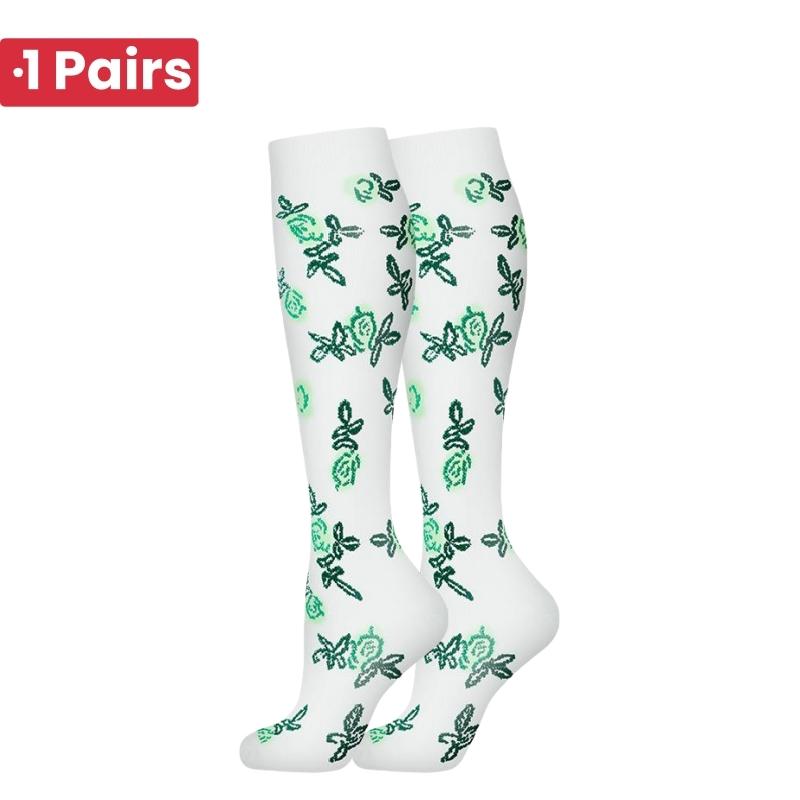 1Pairs 58 StylesNew Flower Animals Compression Socks for Leggings Breathable Running Pressure Soccer Adult Socks Pressure Socks