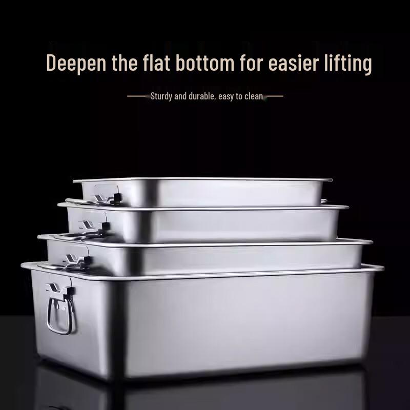 Nerezová hluboká obdélníková bufetová pánev Venus s uchy