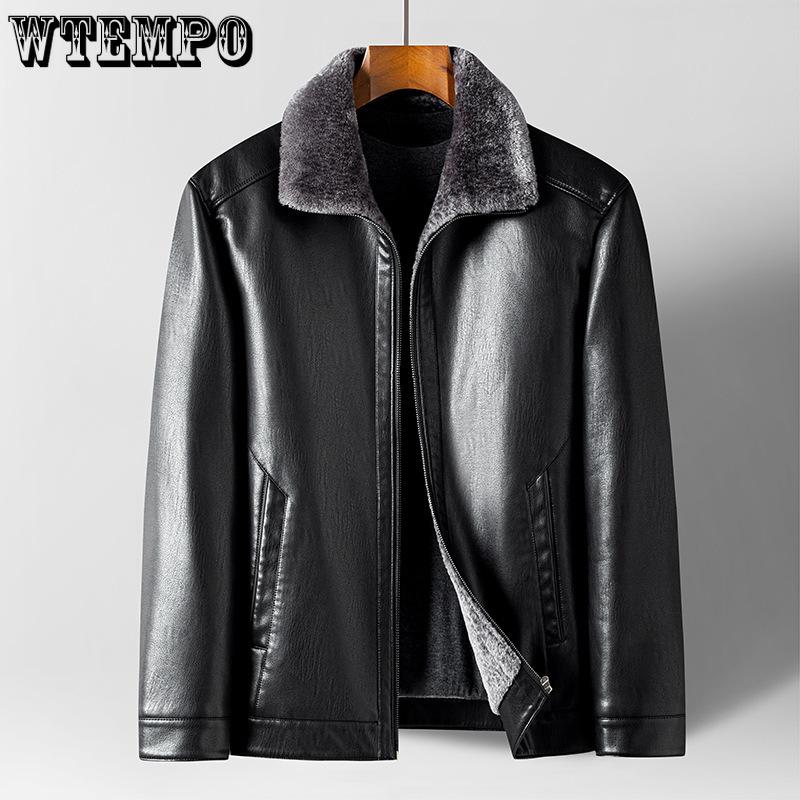 Genuine Leather Fur One Leather Jacket Men's Short Leather Jacket Men's Winter In The Young Padded and Thickened Jacket