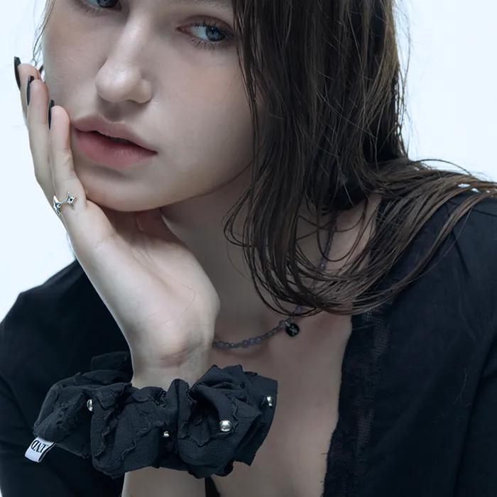 XND Stud Scrunchie_Black