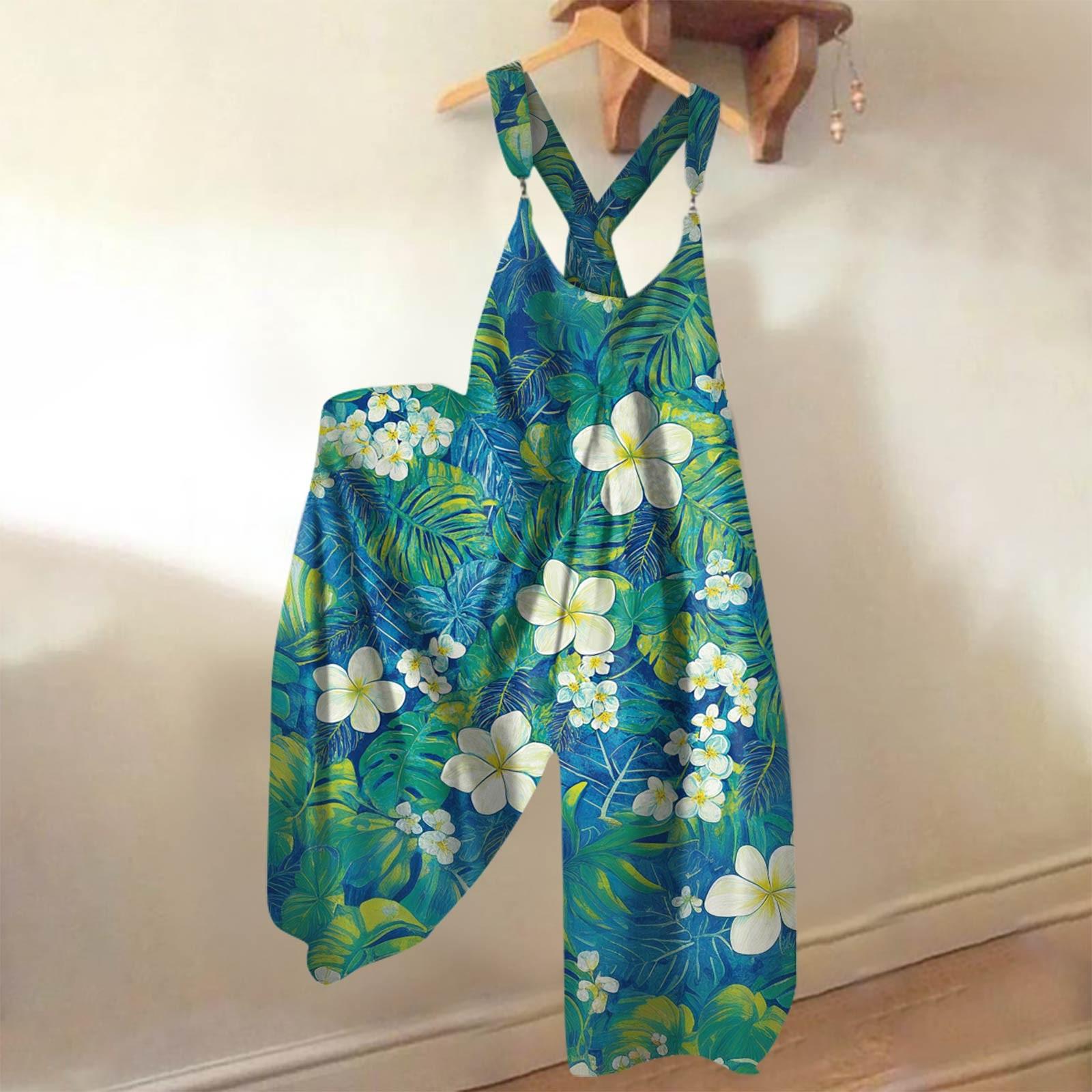 

Широкие комбинезоны для женщин, повседневные свободные комбинезоны без рукавов, ретро-принт, металлические пуговицы, длинные брюки, комбинезон с карманами XL