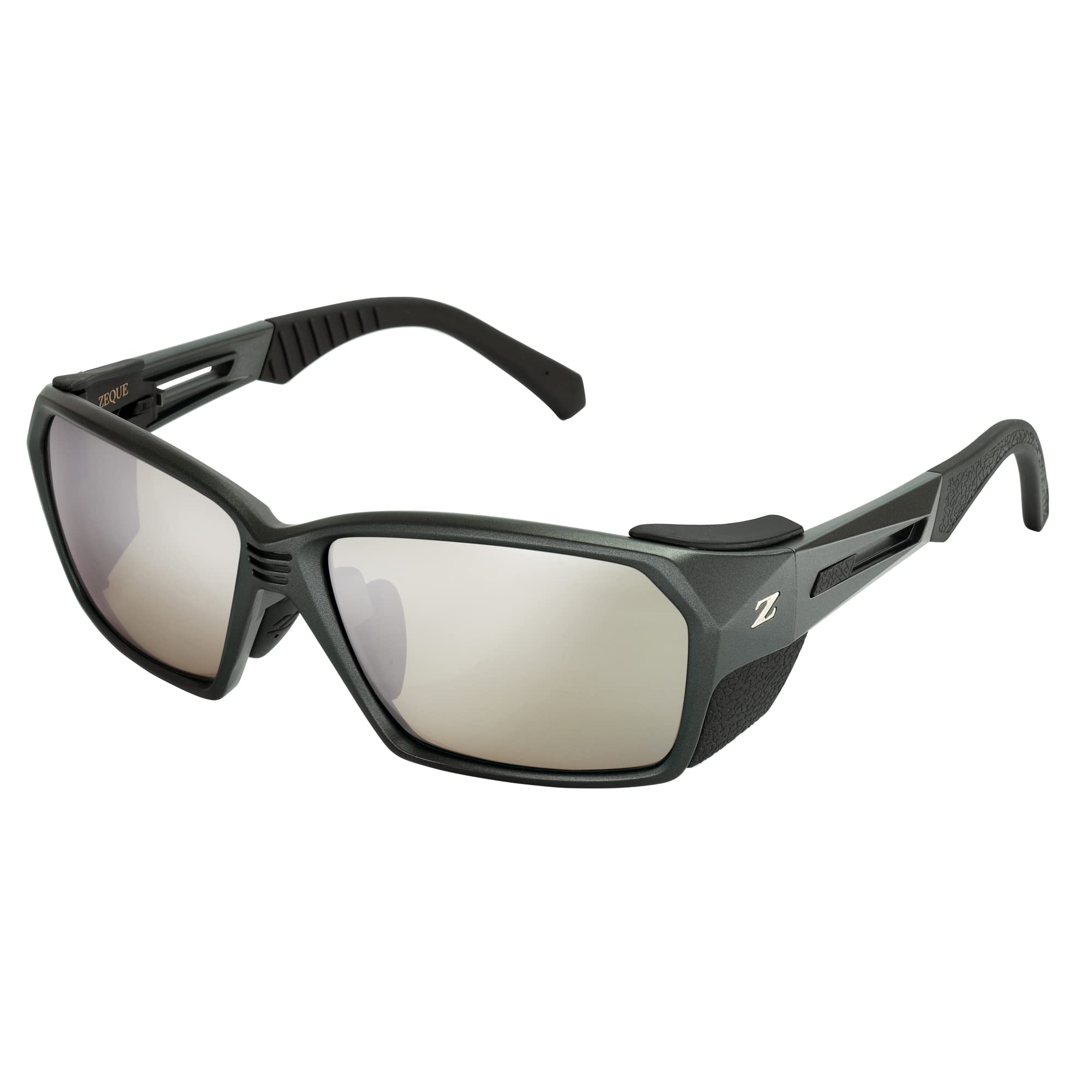 

Zeque Polarized Sunglasses LOOF Moss Black TRUEVIEW SILVER MIRROR F-2045 SPORTS/
