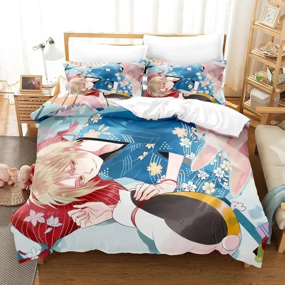 New Natsume's Book of Friends Bedding Set Single Twin Full Queen King Size Bed Set Adult Kid Bedroom Duvet Cover Sets Anime Bed