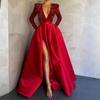 Nuovo Abito Lungo Maxi da Donna Europeo Americano con Paillettes Sexy a Strascico Abito da Sera per Feste Banchetto