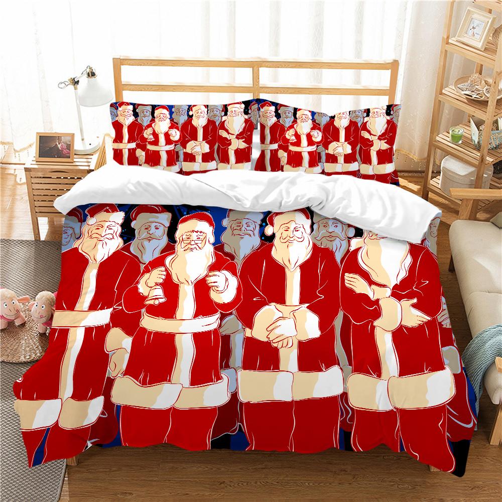 Imprimare 3D de Crăciun Lenjerie de pat de uz casnic Pat de o persoană Pat dublu Față de pernă și husă de pilota 2/3 dormitoare Accesorii de uz casnic