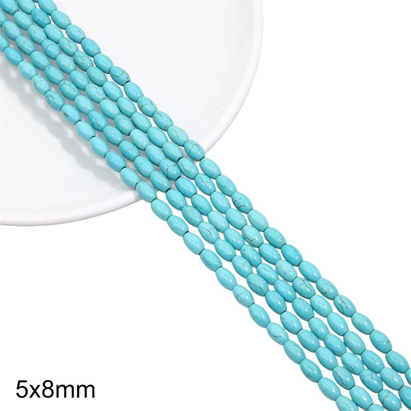 1 Strand 38CM Blue Turquoises Stone Chain Charm Beads Chain DIY Bracelet Necklace Jewelry Making