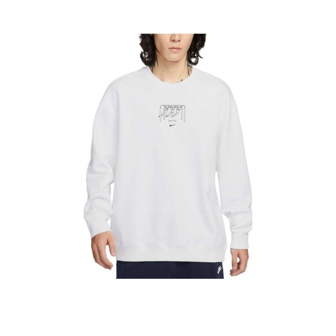 Nike Men s Casual Crewneck Pullover Long-Sleeve Sweatshirt White XS