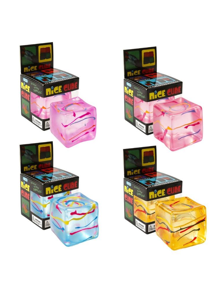 Hand Painted Ice Cube Maltose Slow Rebound Squishy Toy Soft Squeeze Gadget For Adult Office Break Road Trip Portable Stress Relief Accessory