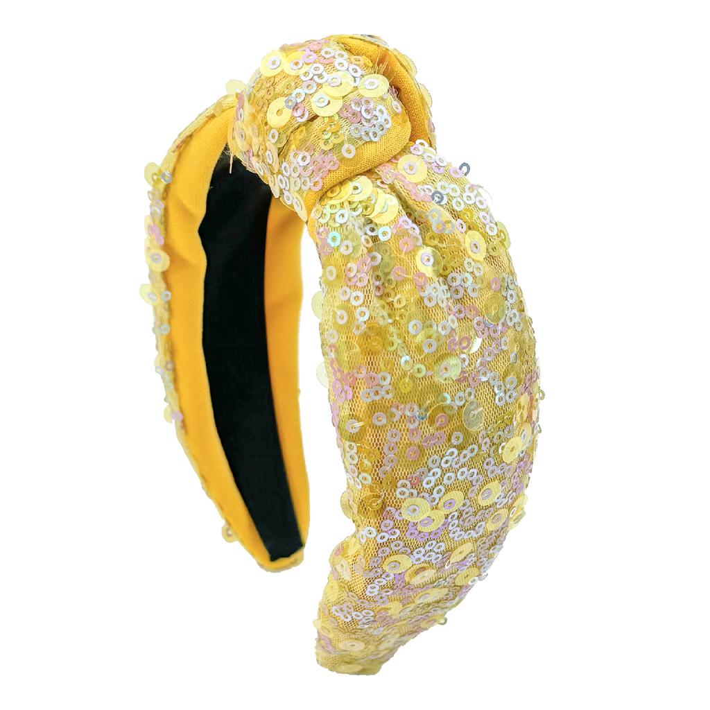 1PC Fashion Women Headbands Rainbow Large Bowknot Hairband Sequin Wide Headbands Hair Hoop Headwear Girls Hair Accessories