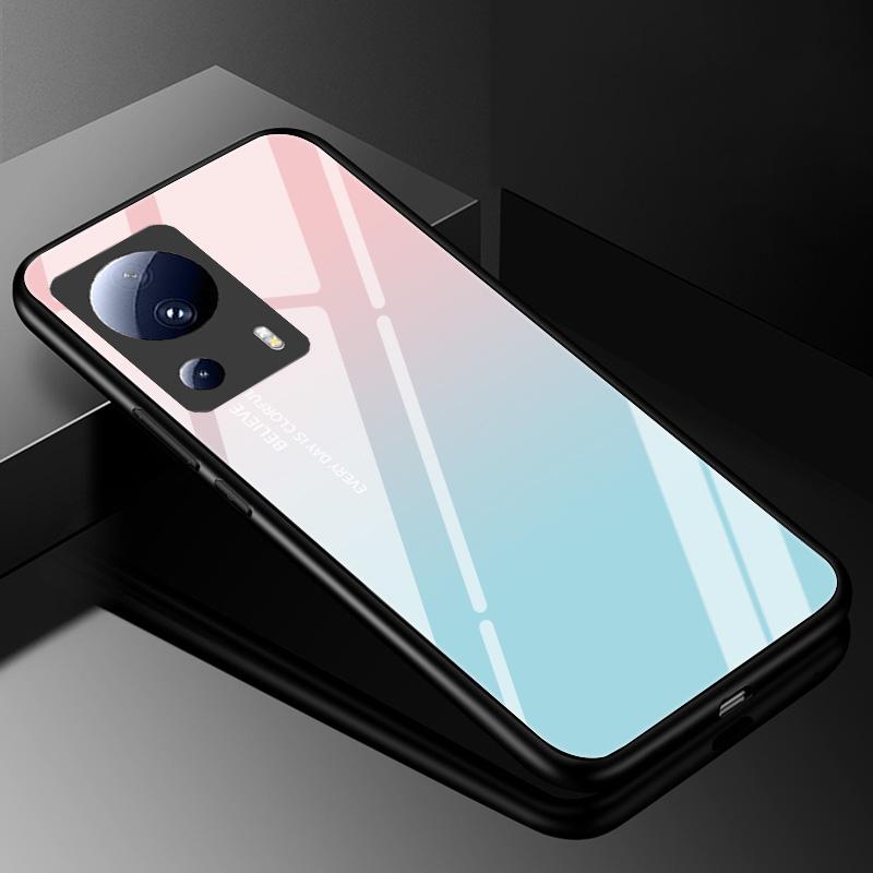 Tempered Glass Case for Xiaomi 13 Lite 5G Cover 13Lite Painted Hard Case for Xiaomi Mi 13 Lite Phone TPU Bumper Xiaomi13Lite