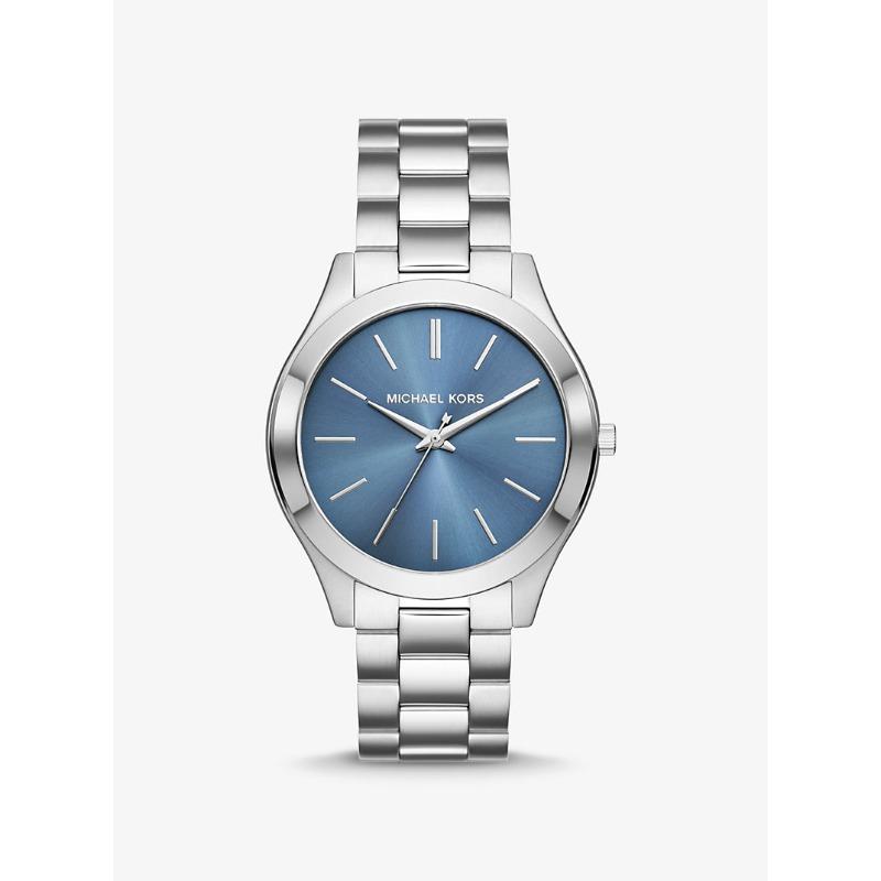 

Большие серебристые часы Michael Kors Aspyn MKO1079 небесно-голубой