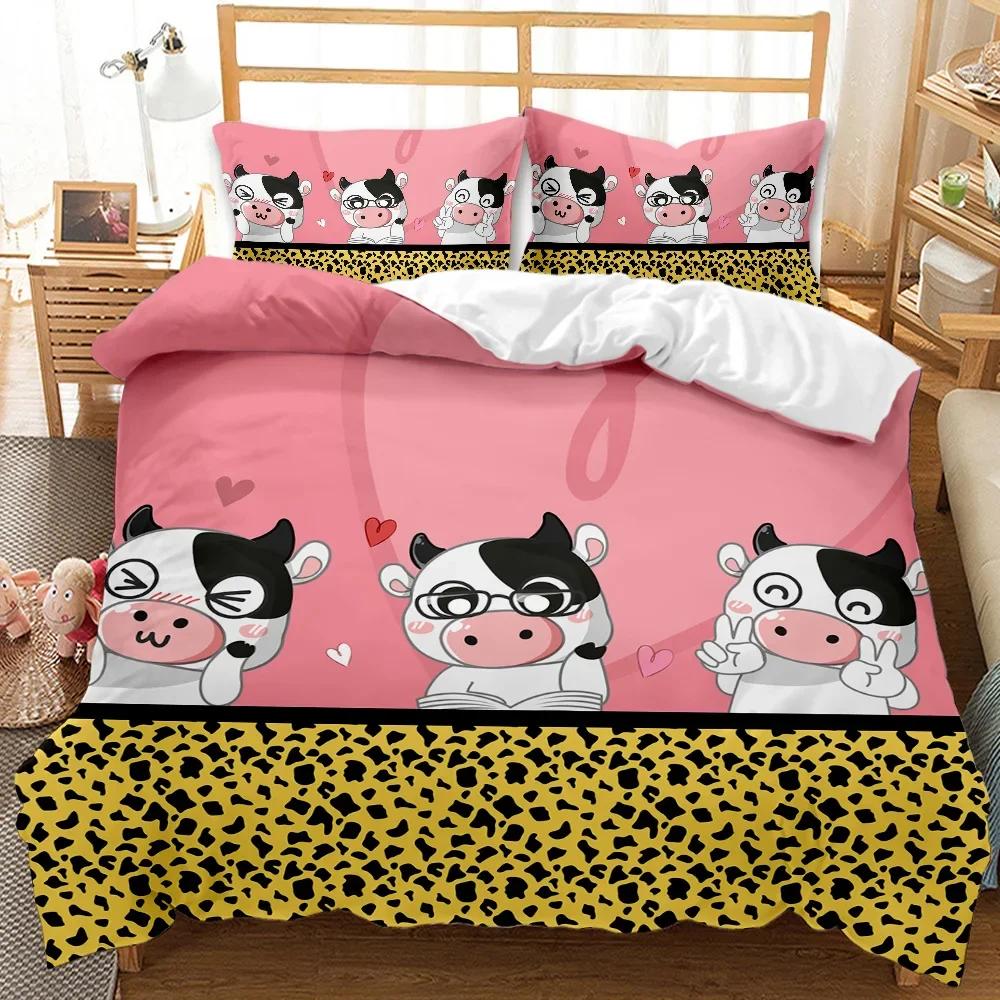 Dinosaurier Bettbezüge Kissenbezüge Sets Polyester Liebliches Design 3D Cartoon Bettdeckenbezug Kundenspezifisch bedrucktes Bettwäscheset Queen Size