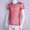 Summer Cool Mesh Slim Casual Short Sleeve T-Shirt Mesh T-Shirt Man See Through Vest Tops