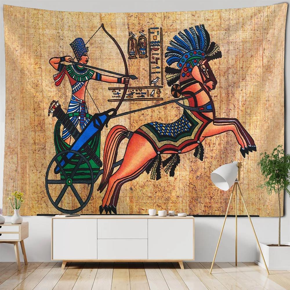 Vibrant Egyptian Art Tapestry  Colorful Mythical Creatures Perfect for Bedroom Decor Modern Boho Style Enhance Your Space