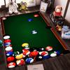 Billiard Balls Design On Green Background Rug Non-slip Rug Suitable for Living Room and Bedroom Sofas.
