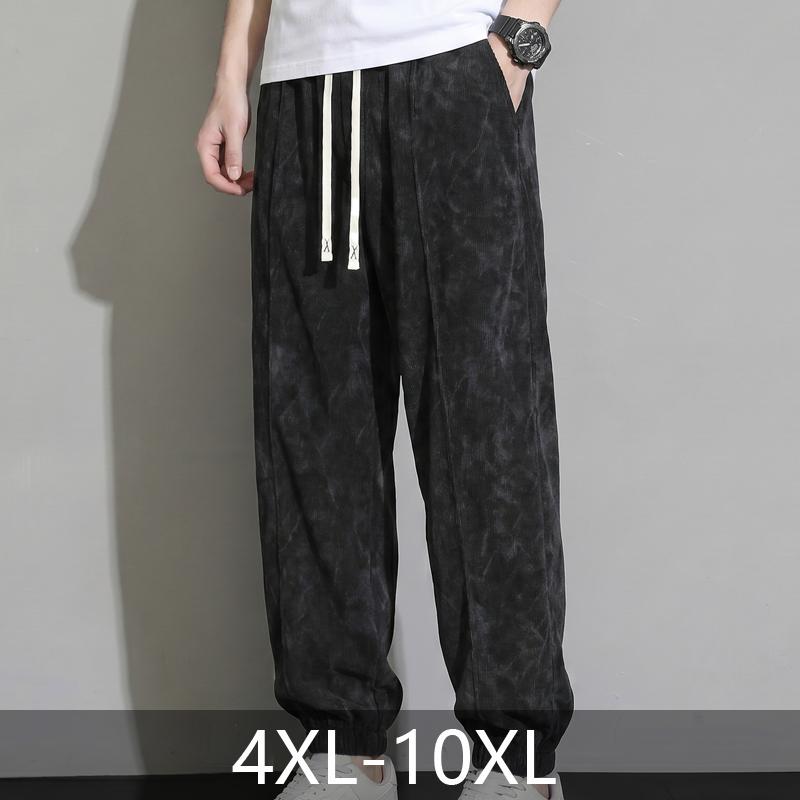 Men's Plus Size Tie-Dye Jogger Pants, Elastic Waist Casual Summer Trousers (4XL-10XL)